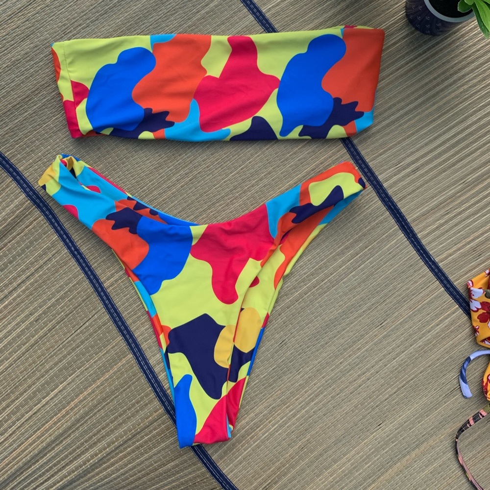 Multi Color Camo 2 Piece Bikini